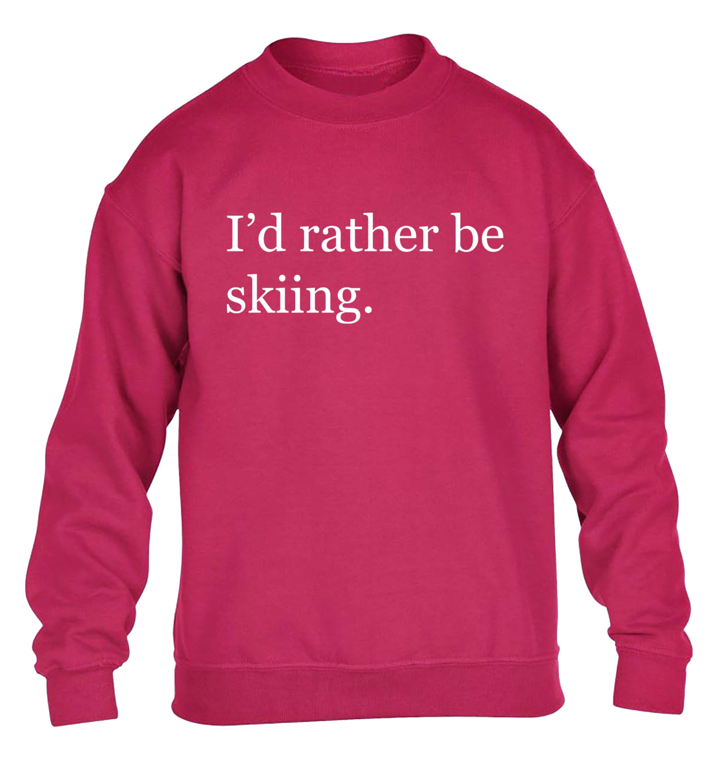 I'd rather be skiing children's pink sweater 12-14 Years