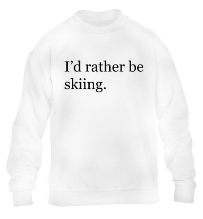 I'd rather be skiing children's white sweater 12-14 Years