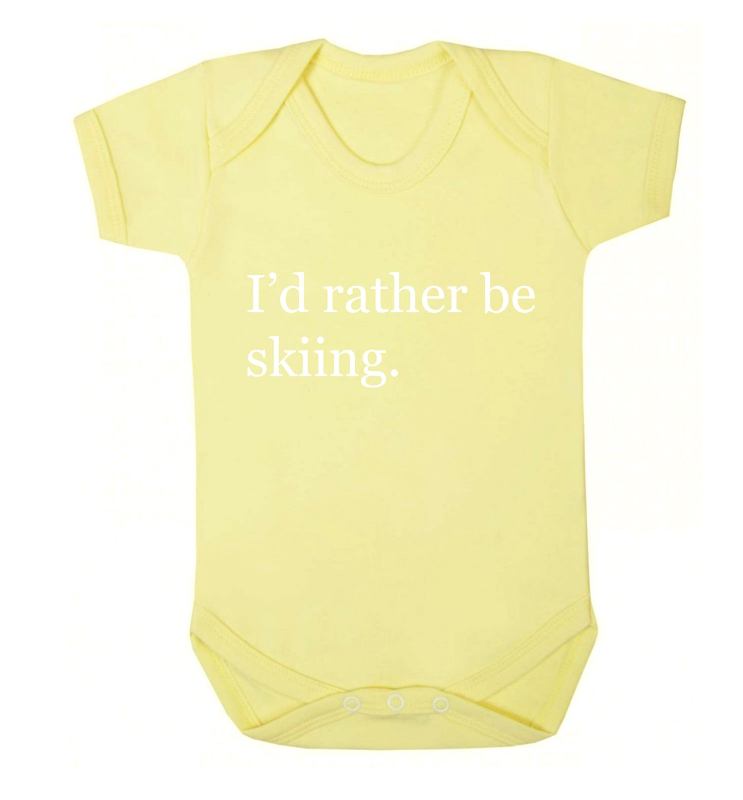 I'd rather be skiing Baby Vest pale yellow 18-24 months