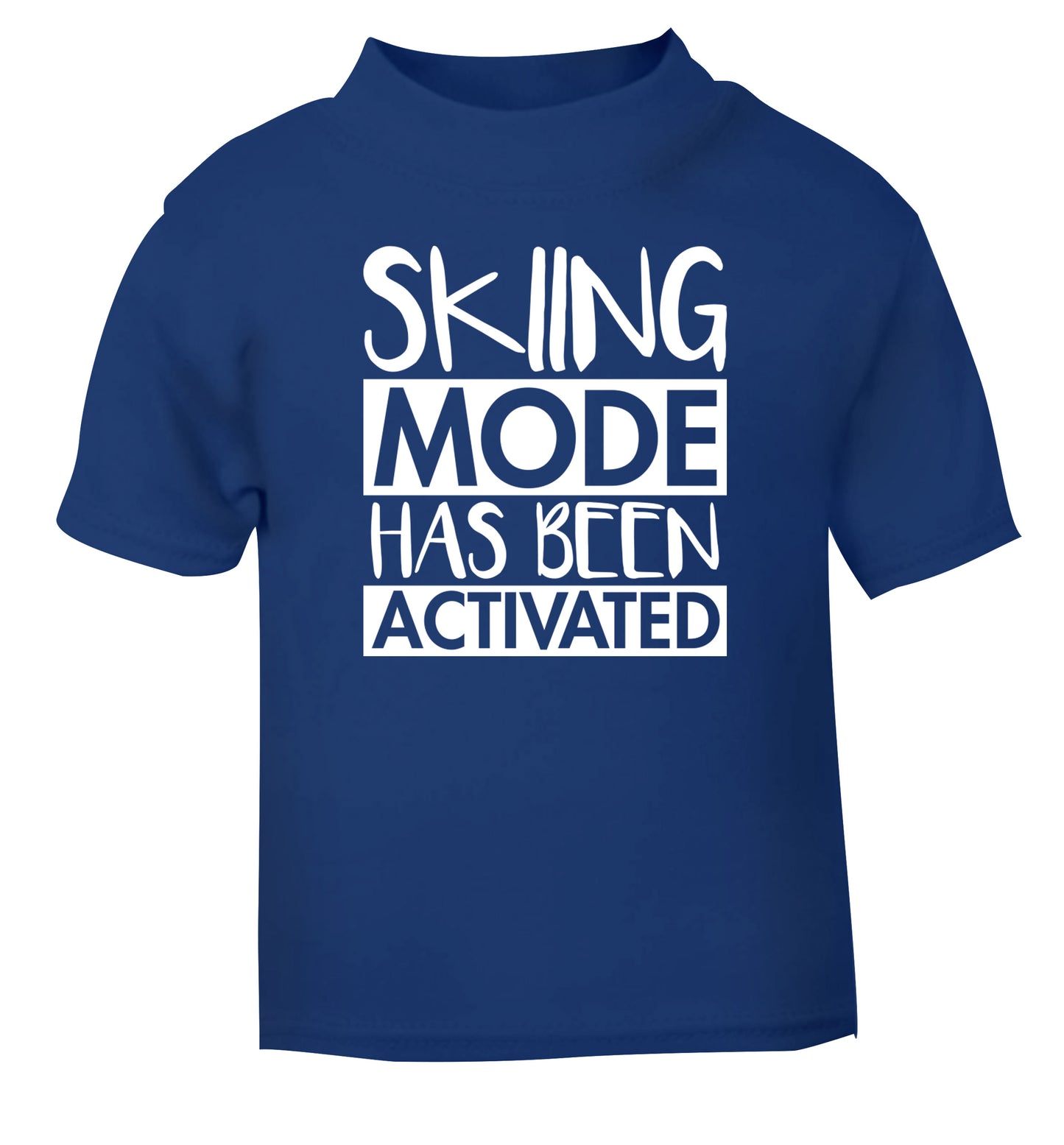 Skiing mode activated blue Baby Toddler Tshirt 2 Years