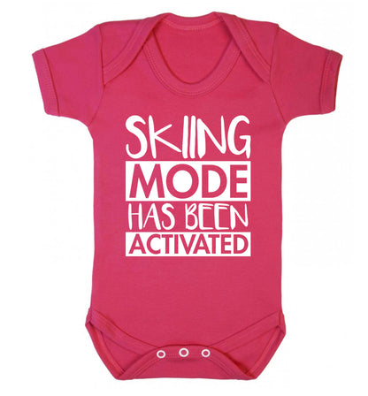 Skiing mode activated Baby Vest dark pink 18-24 months