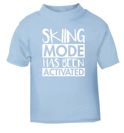Skiing mode activated light blue Baby Toddler Tshirt 2 Years