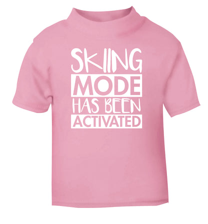 Skiing mode activated light pink Baby Toddler Tshirt 2 Years