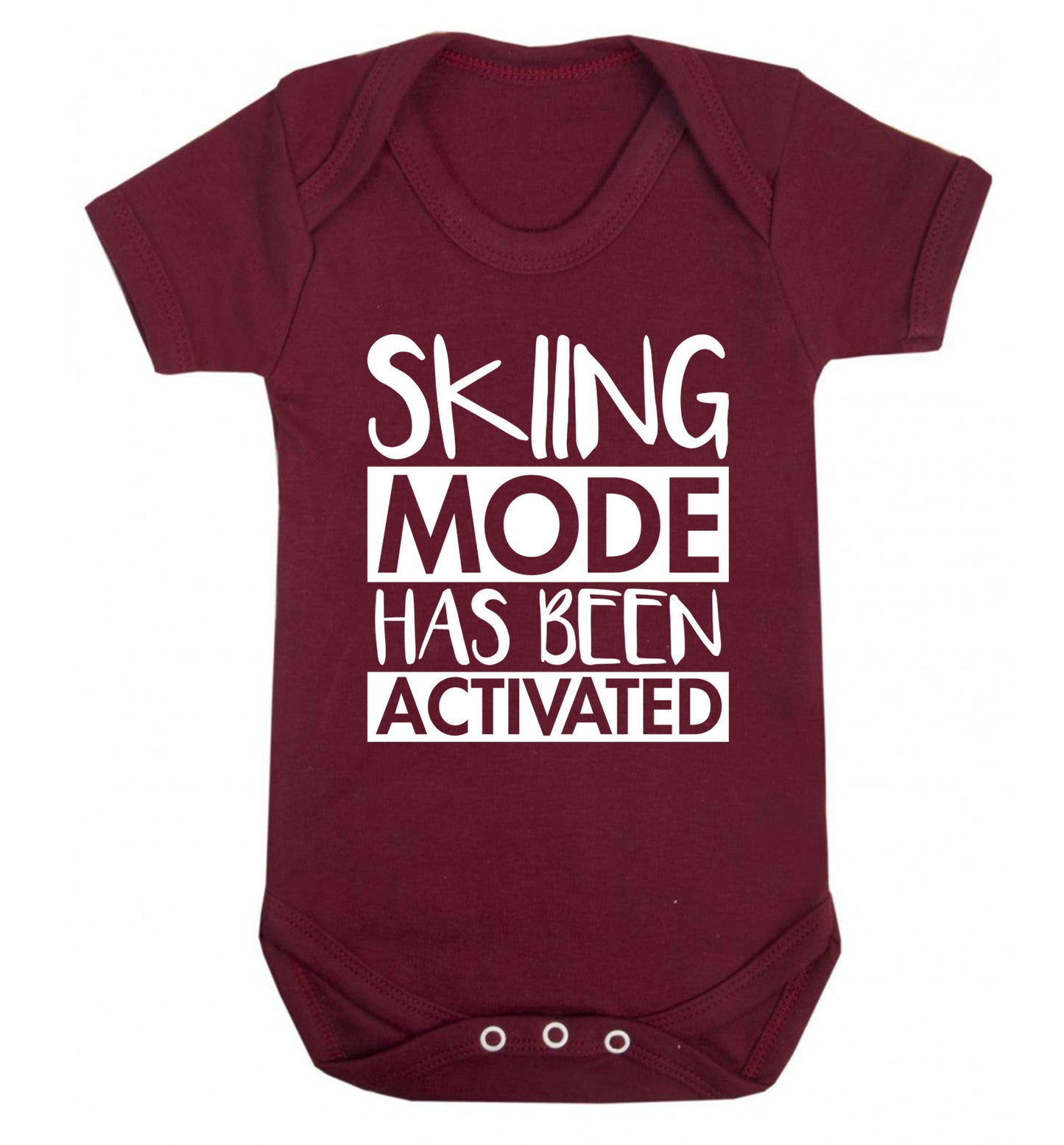 Skiing mode activated Baby Vest maroon 18-24 months