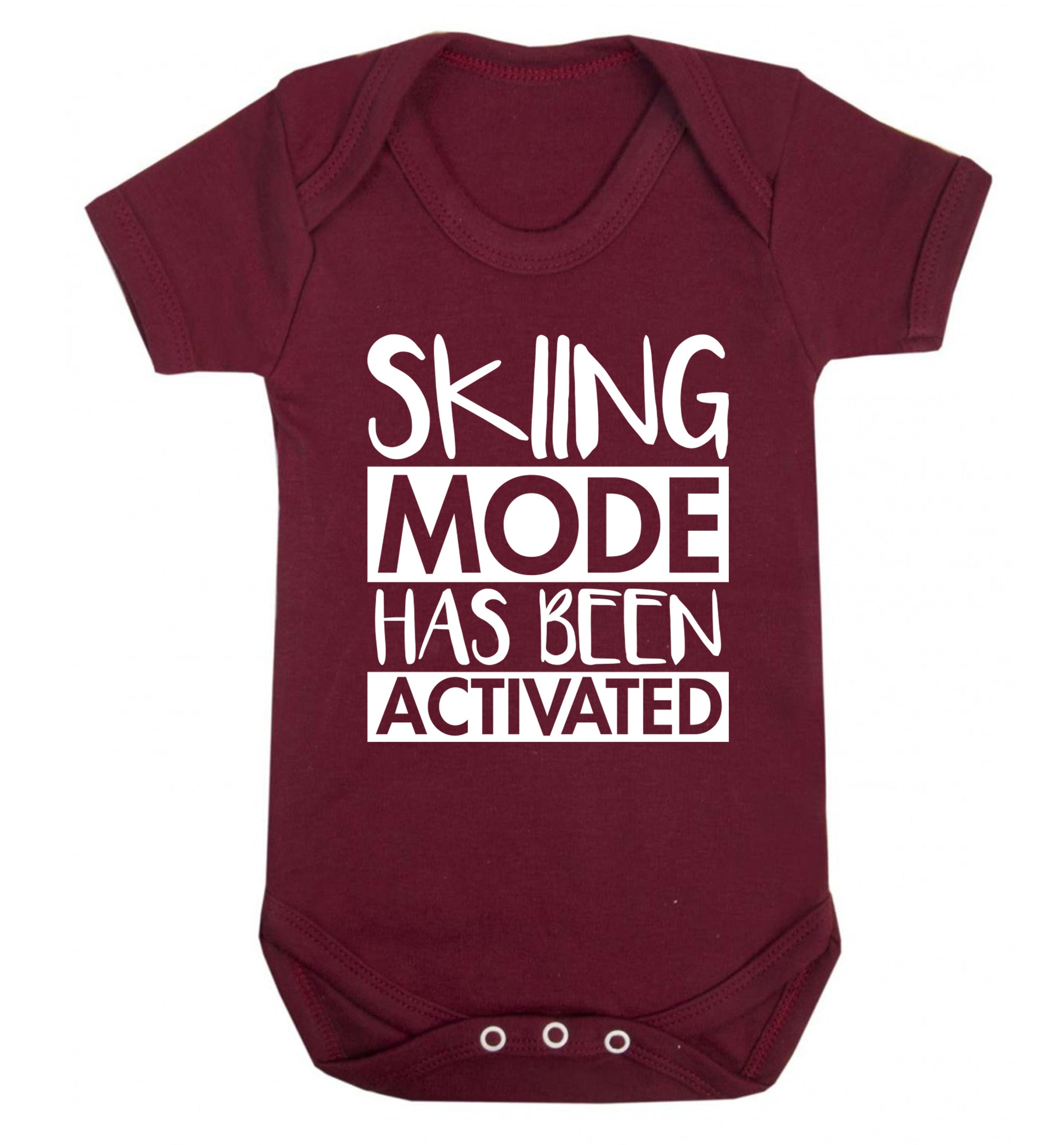 Skiing mode activated Baby Vest maroon 18-24 months