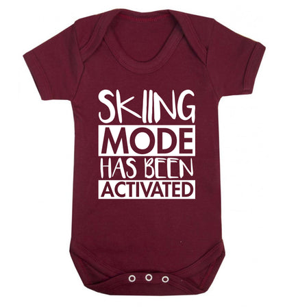 Skiing mode activated Baby Vest maroon 18-24 months