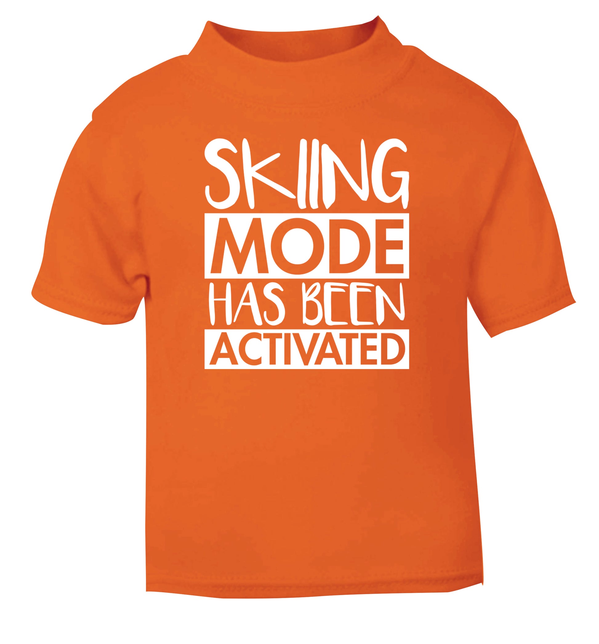 Skiing mode activated orange Baby Toddler Tshirt 2 Years