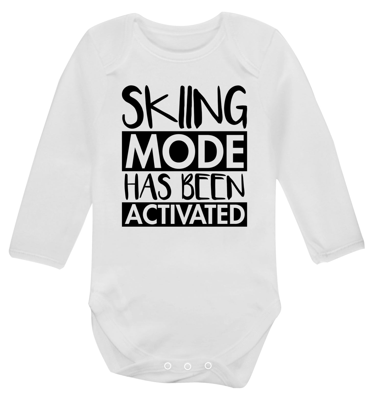 Skiing mode activated Baby Vest long sleeved white 6-12 months