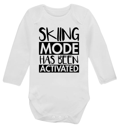 Skiing mode activated Baby Vest long sleeved white 6-12 months