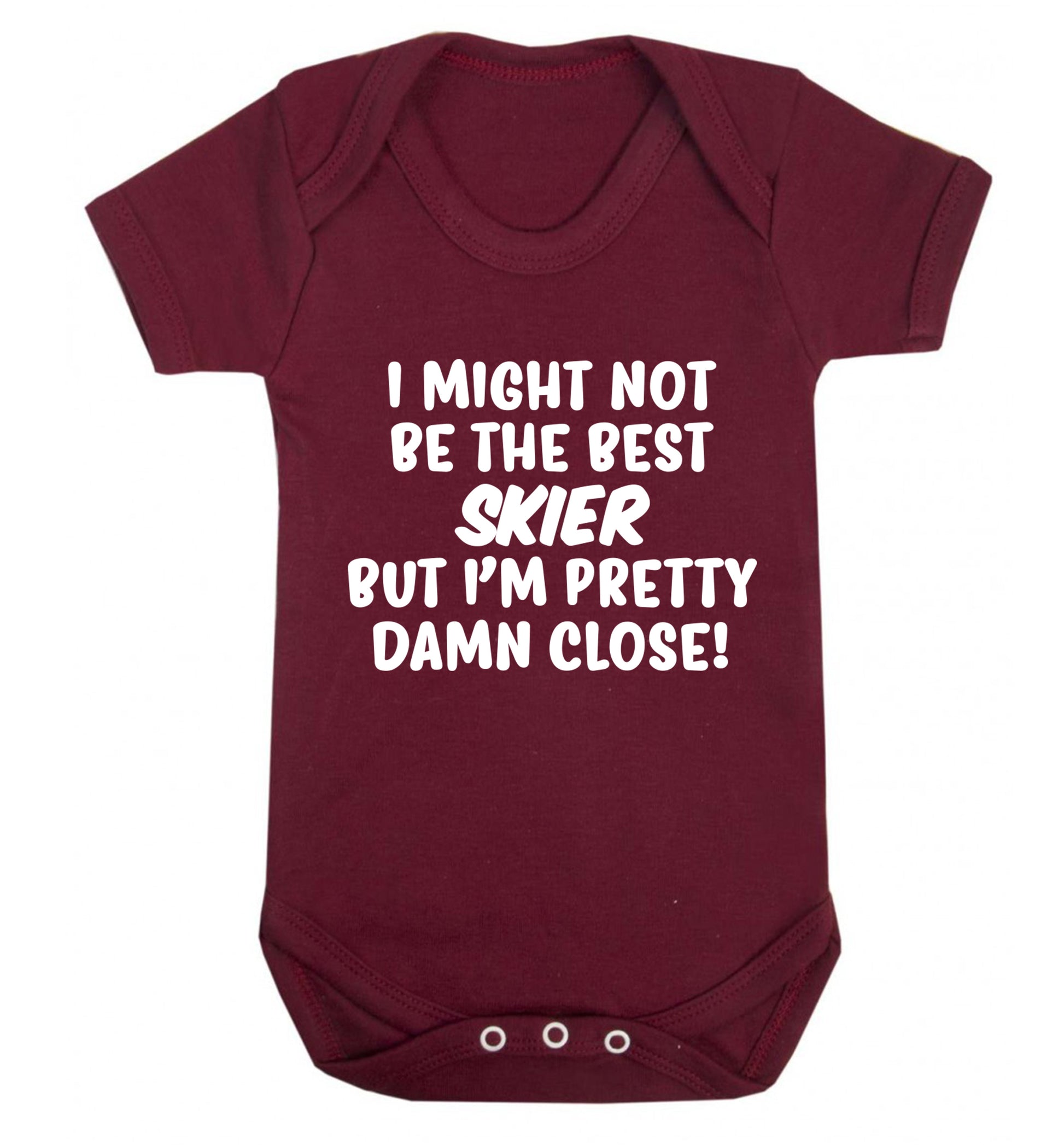 I might not be the best skier but I'm pretty damn close! Baby Vest maroon 18-24 months