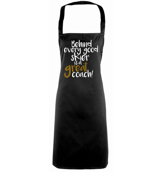 Behind every good skier is a great coach! black apron