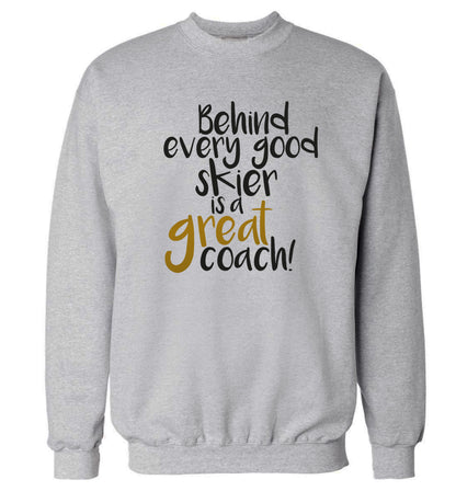 Behind every good skier is a great coach! Adult's unisexgrey Sweater 2XL