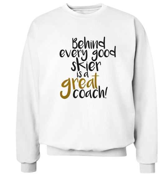 Behind every good skier is a great coach! Adult's unisexwhite Sweater 2XL