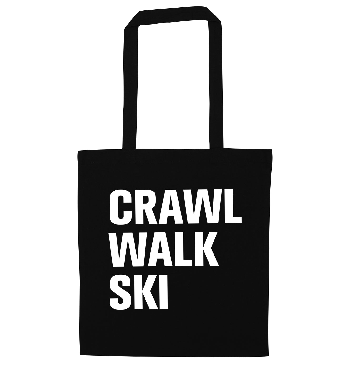 Crawl walk ski black tote bag