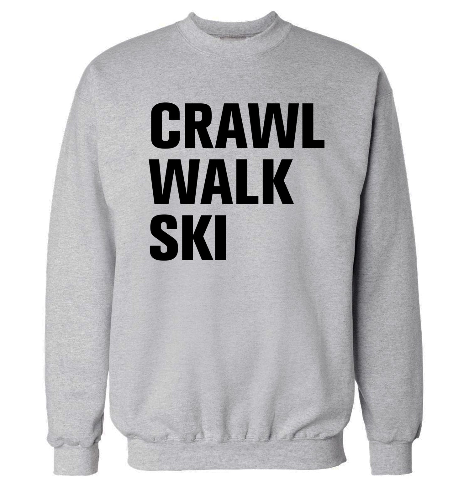 Crawl walk ski Adult's unisexgrey Sweater 2XL