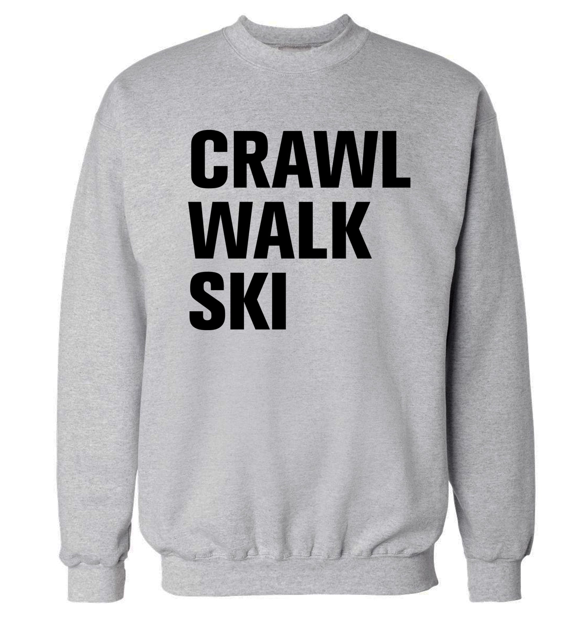 Crawl walk ski Adult's unisexgrey Sweater 2XL