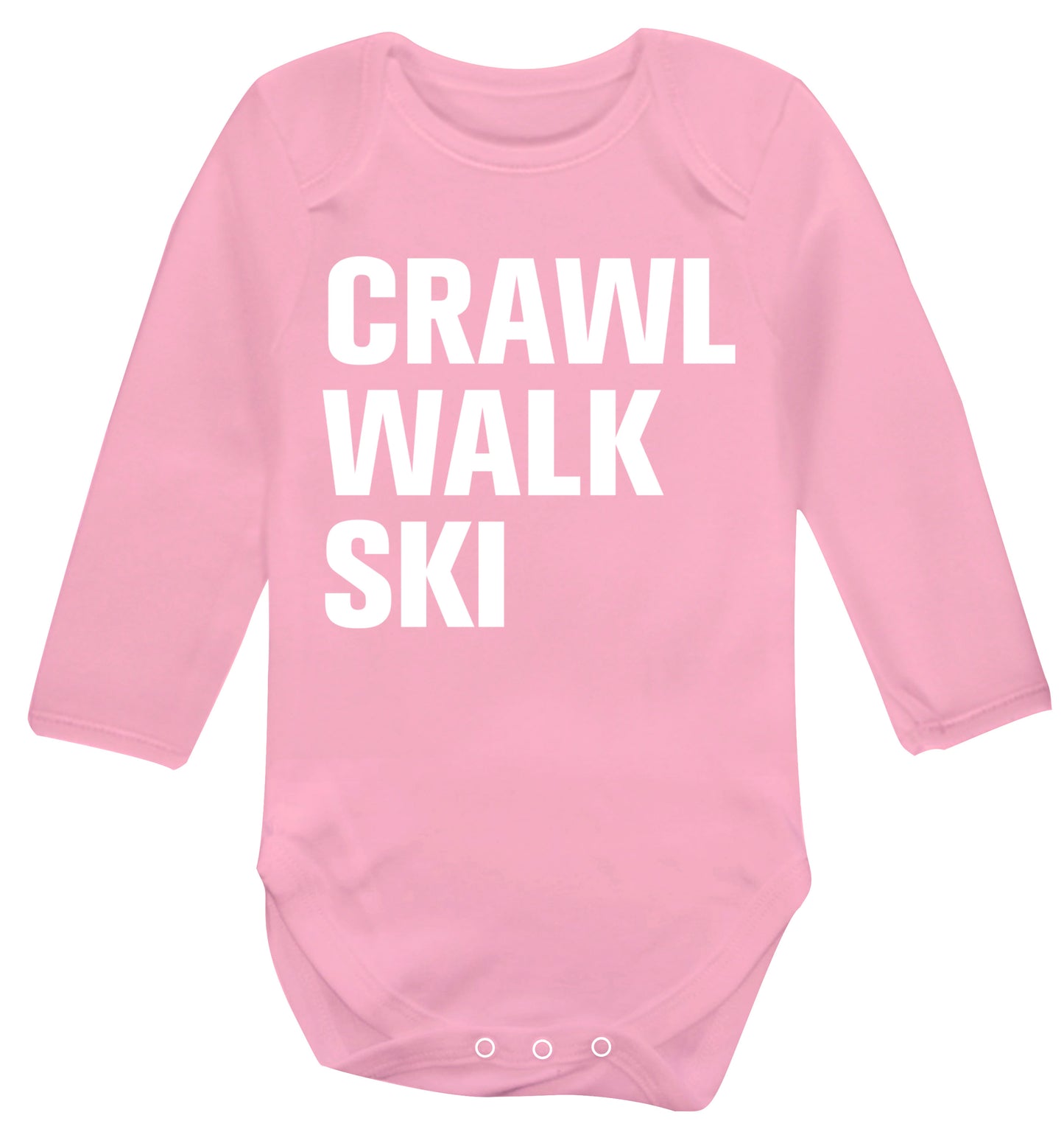 Crawl walk ski Baby Vest long sleeved pale pink 6-12 months