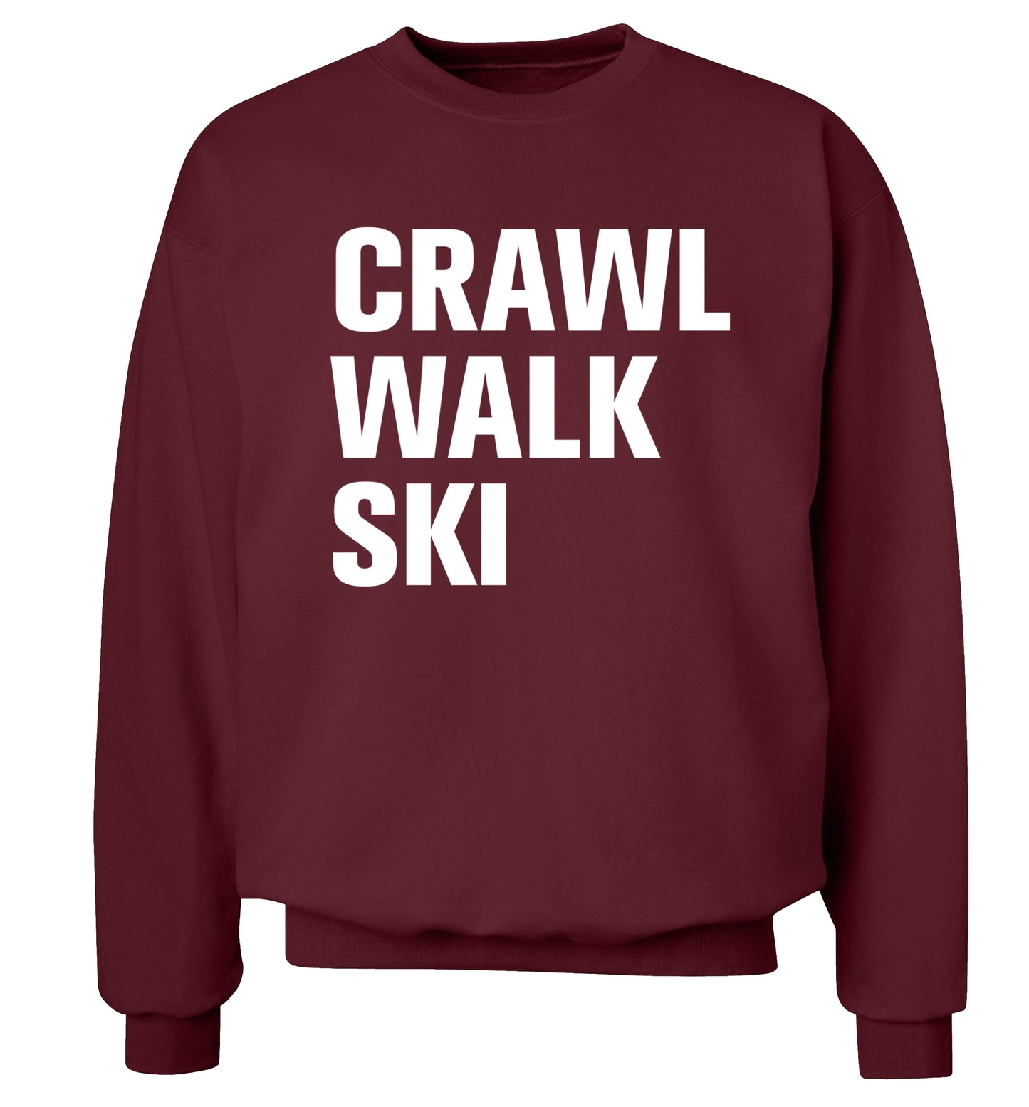 Crawl walk ski Adult's unisexmaroon Sweater 2XL