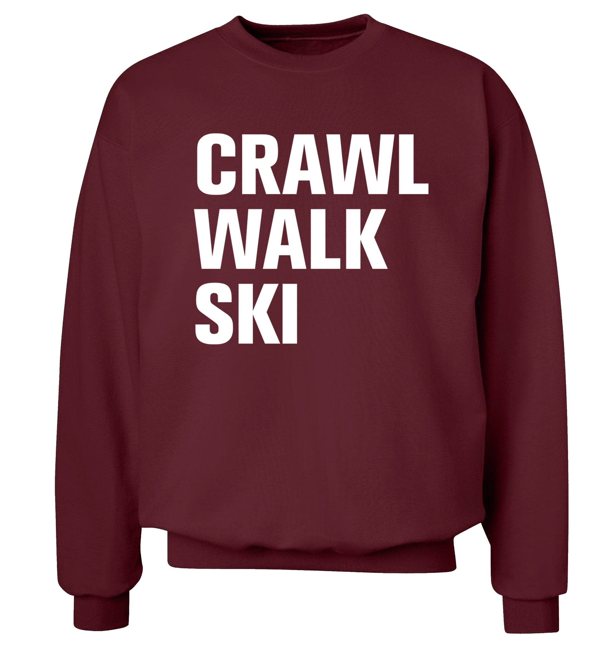 Crawl walk ski Adult's unisexmaroon Sweater 2XL