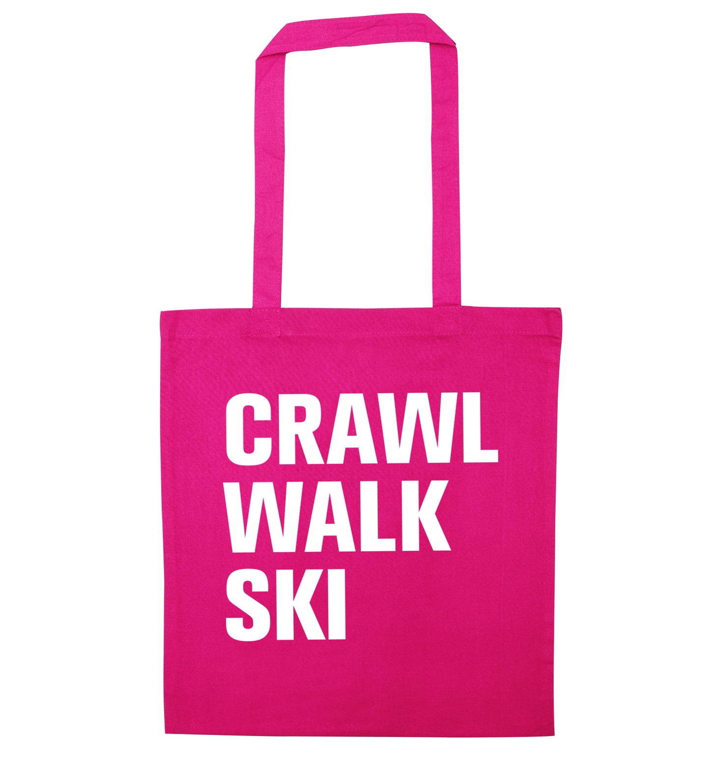 Crawl walk ski pink tote bag