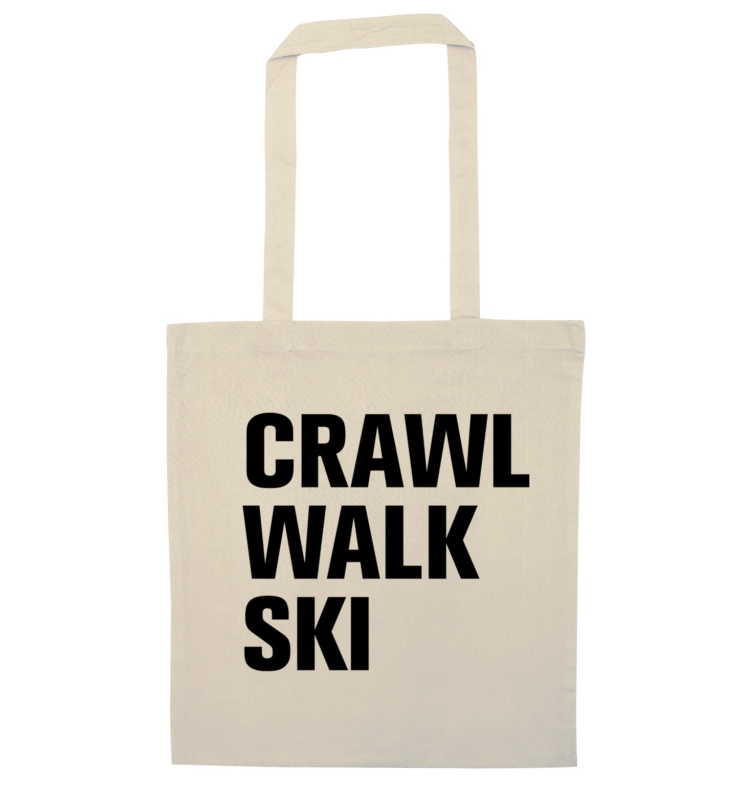 Crawl walk ski natural tote bag