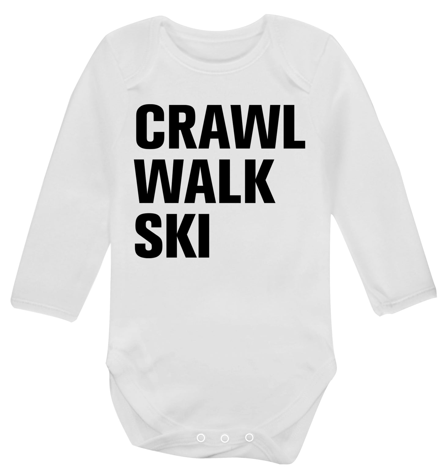 Crawl walk ski Baby Vest long sleeved white 6-12 months