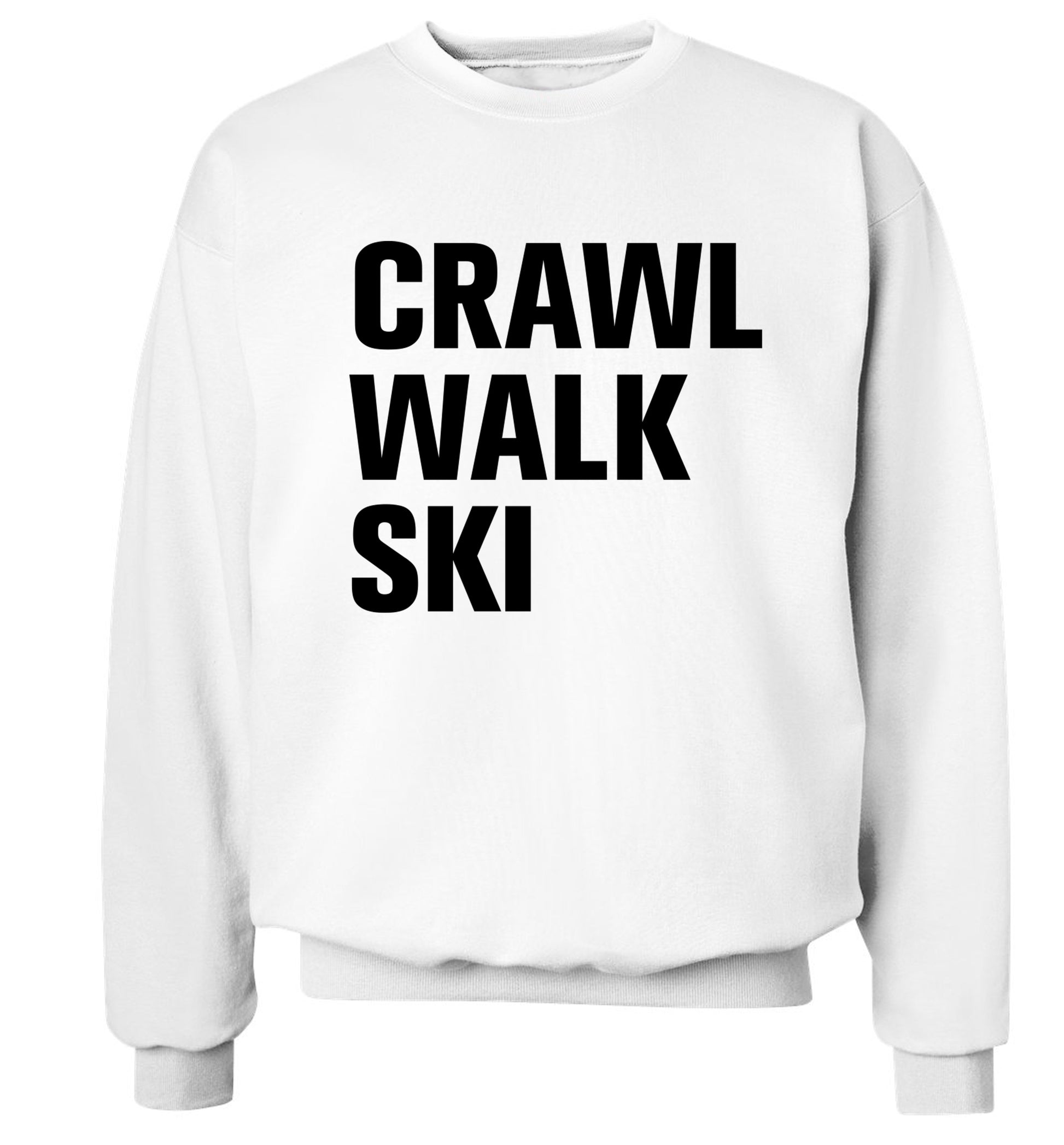 Crawl walk ski Adult's unisexwhite Sweater 2XL