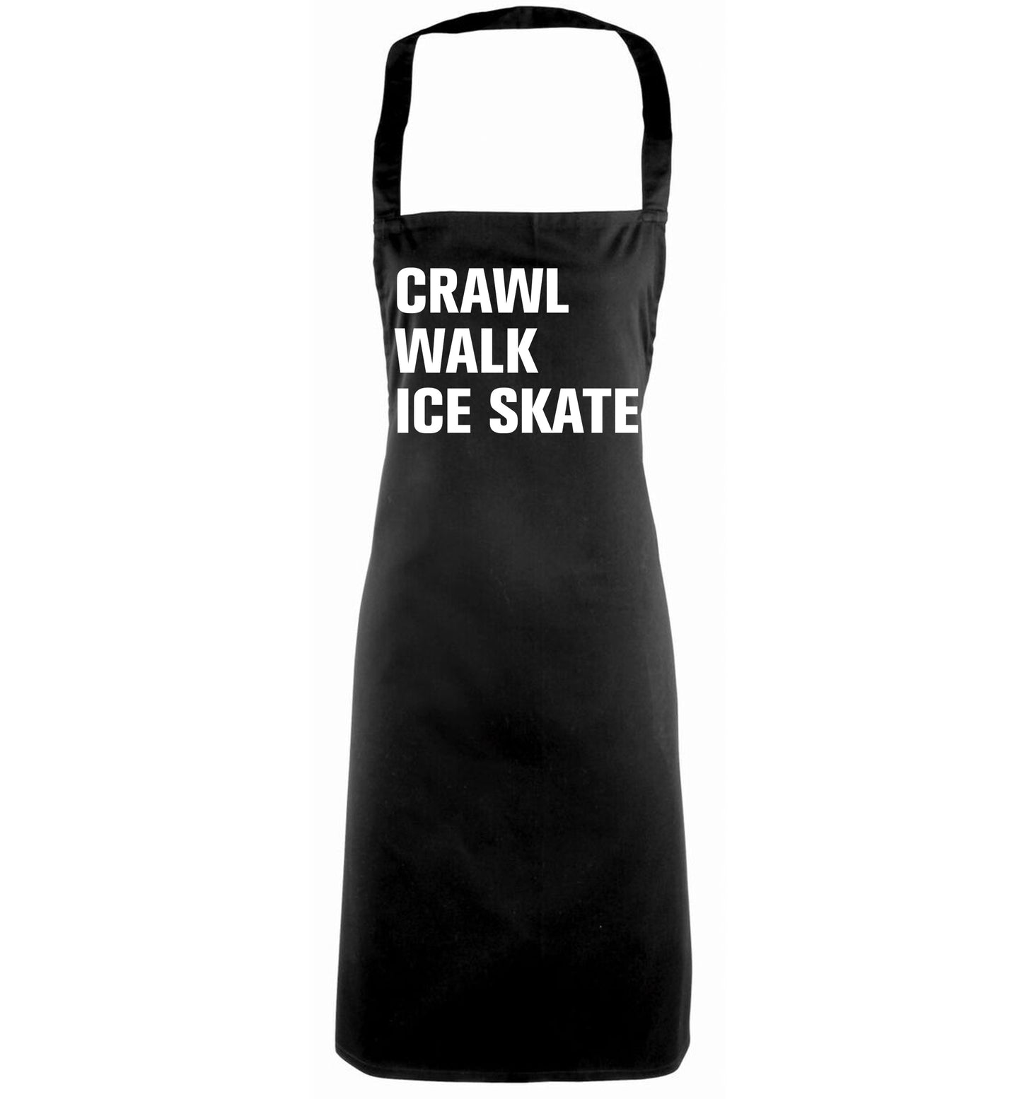 Crawl walk ice skate black apron