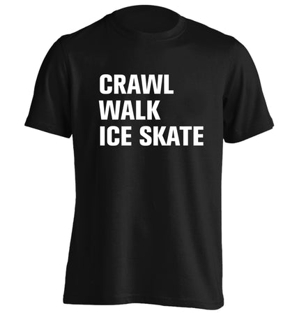 Crawl walk ice skate adults unisexblack Tshirt 2XL