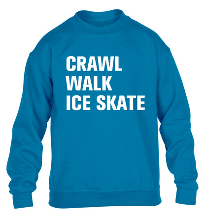 Crawl walk ice skate children's blue sweater 12-14 Years