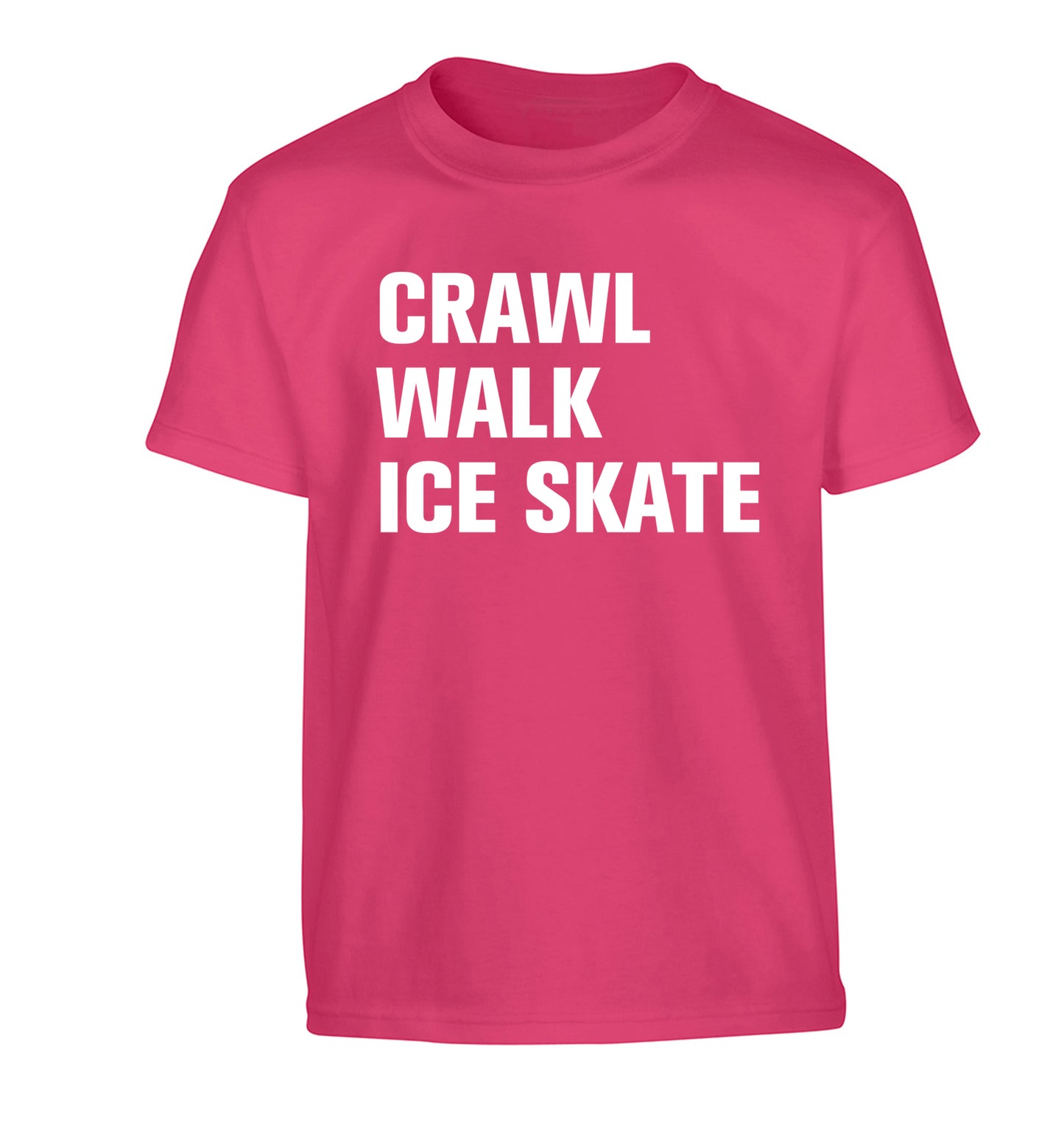 Crawl walk ice skate Children's pink Tshirt 12-14 Years