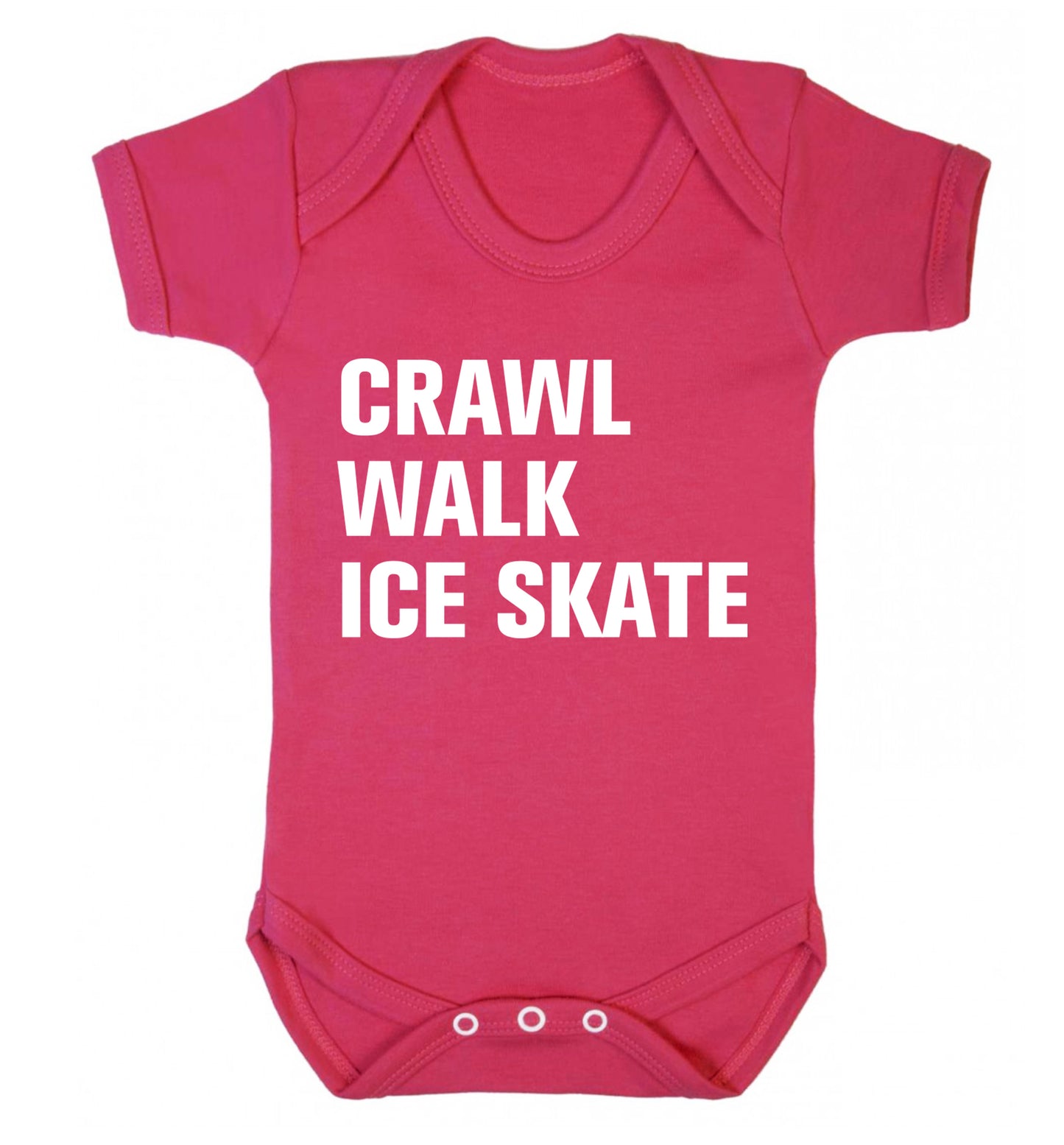 Crawl walk ice skate Baby Vest dark pink 18-24 months