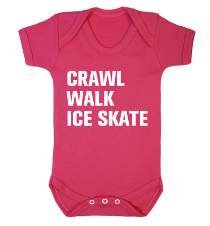 Crawl walk ice skate Baby Vest dark pink 18-24 months