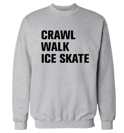 Crawl walk ice skate Adult's unisexgrey Sweater 2XL