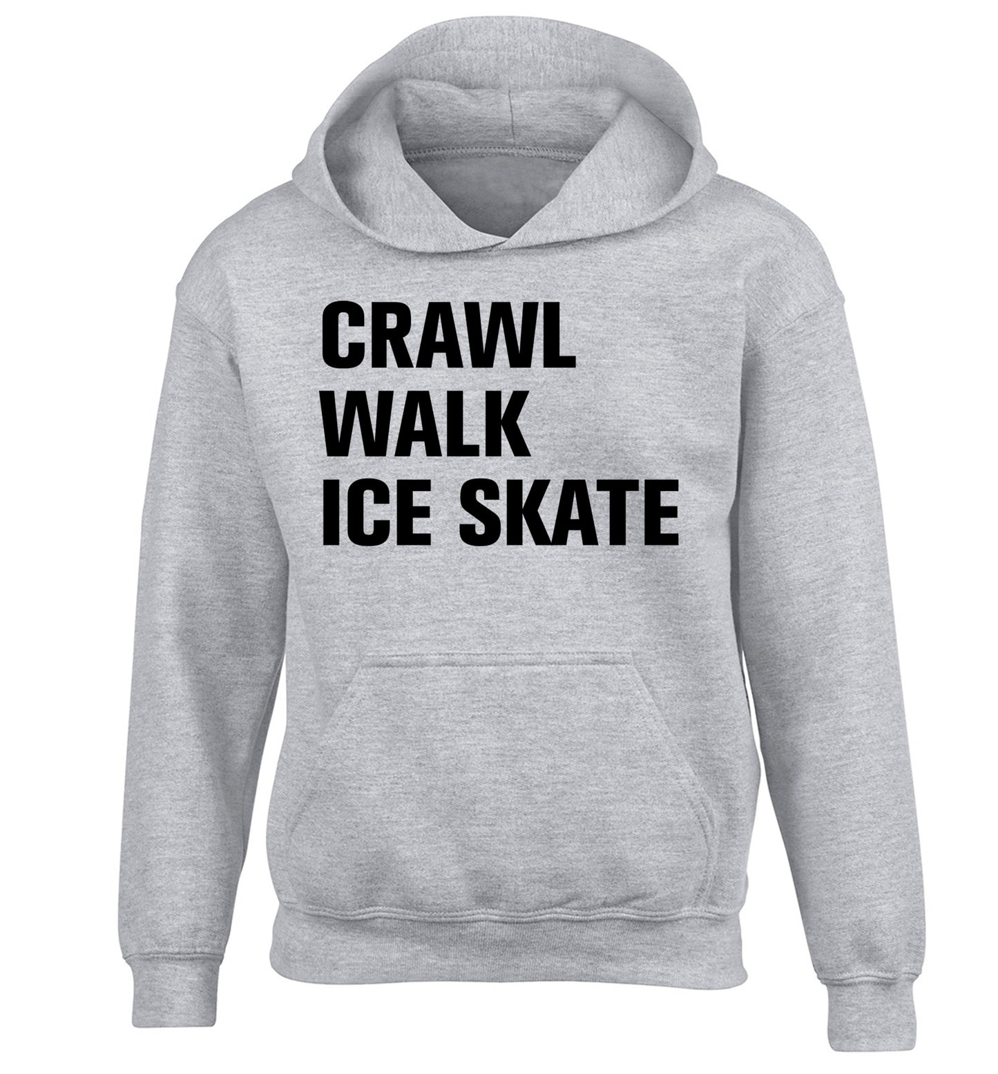Crawl walk ice skate children's grey hoodie 12-14 Years