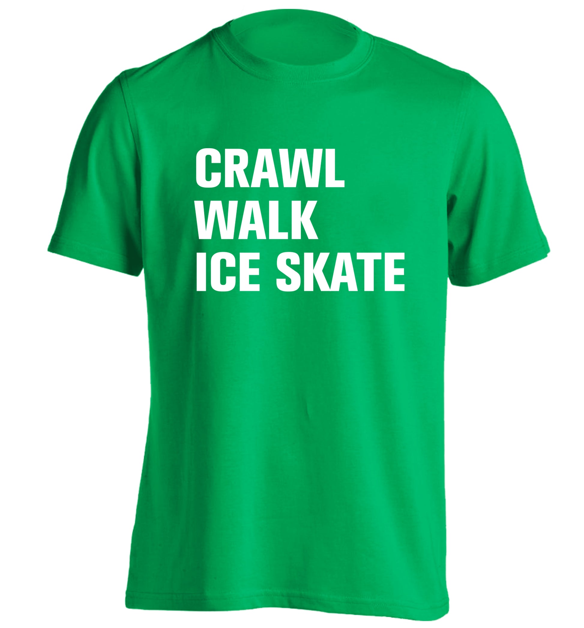 Crawl walk ice skate adults unisexgreen Tshirt 2XL