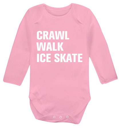 Crawl walk ice skate Baby Vest long sleeved pale pink 6-12 months