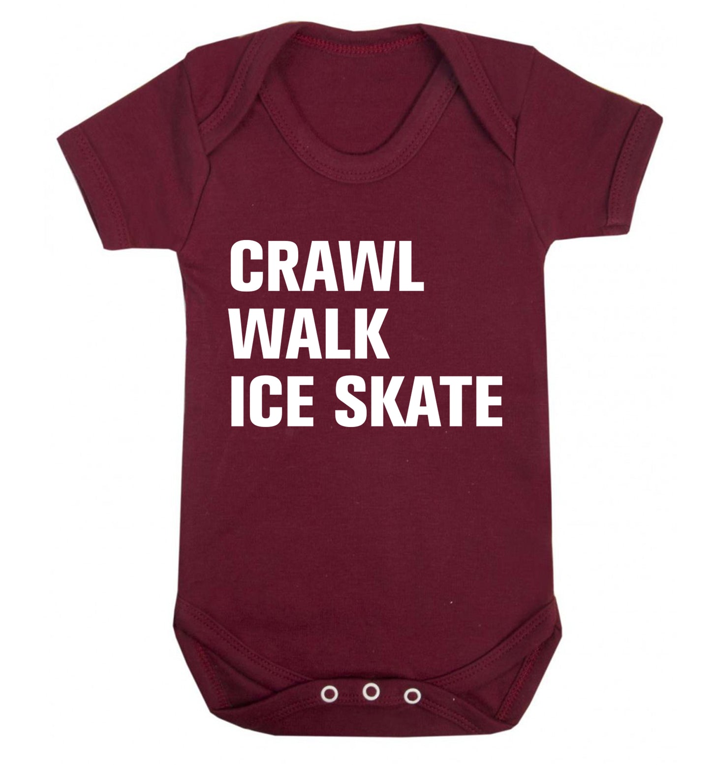 Crawl walk ice skate Baby Vest maroon 18-24 months