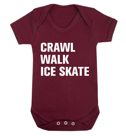 Crawl walk ice skate Baby Vest maroon 18-24 months
