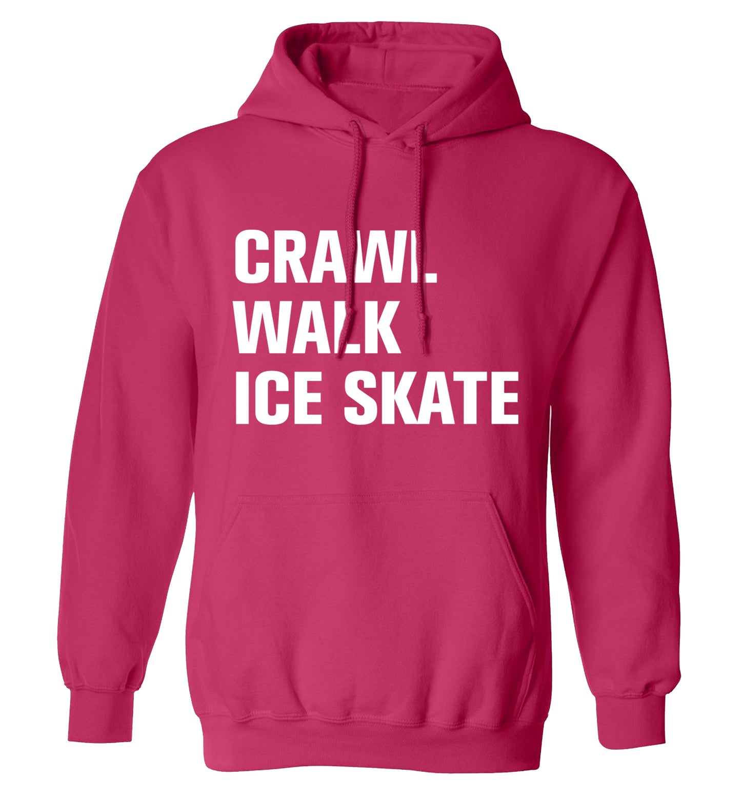 Crawl walk ice skate adults unisexpink hoodie 2XL