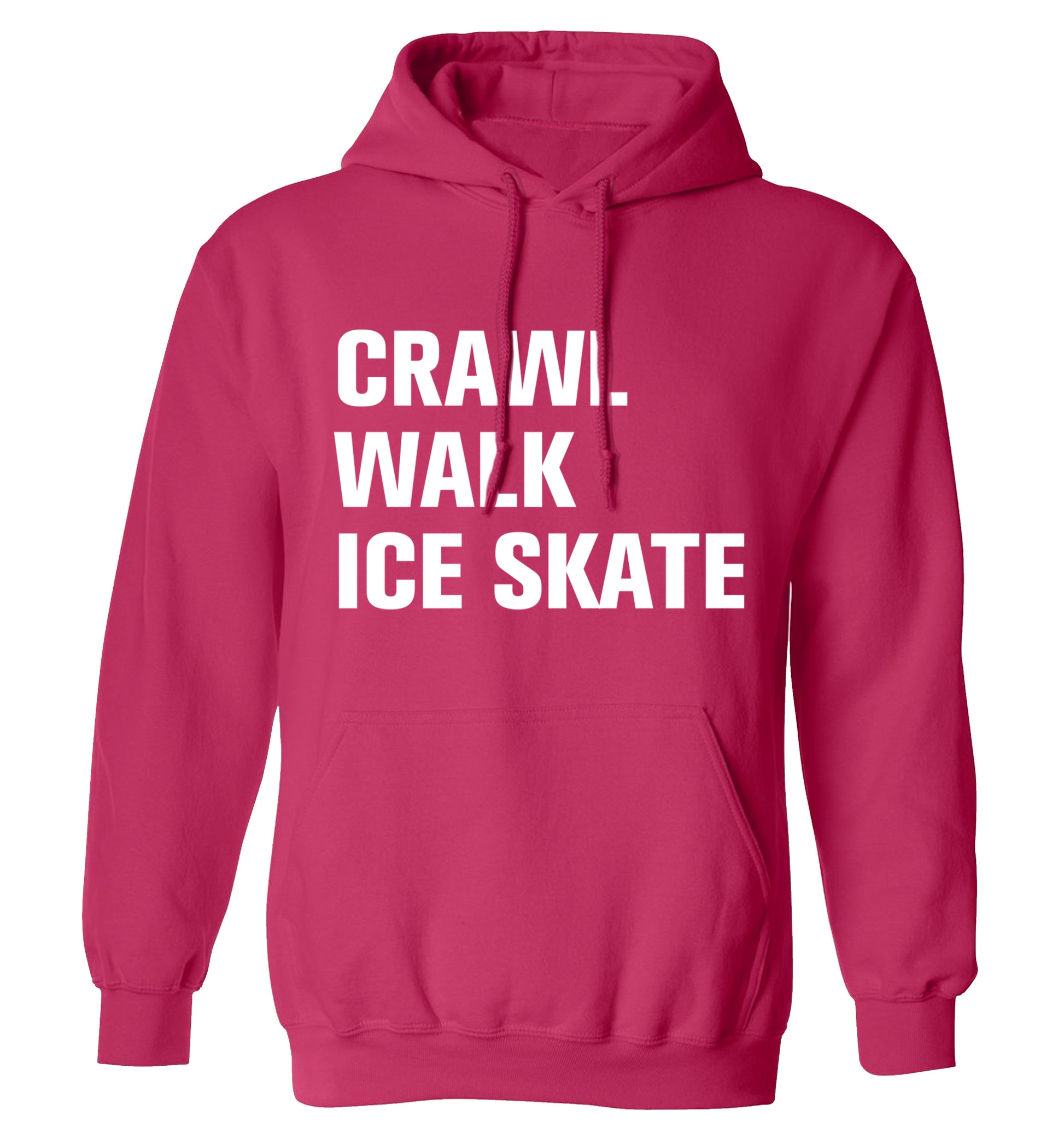 Crawl walk ice skate adults unisexpink hoodie 2XL
