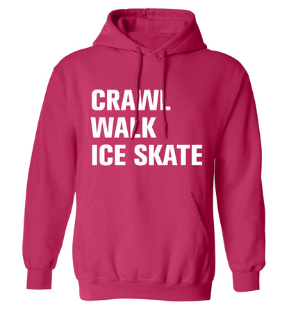 Crawl walk ice skate adults unisexpink hoodie 2XL