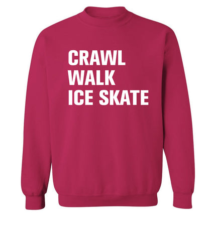 Crawl walk ice skate Adult's unisexpink Sweater 2XL