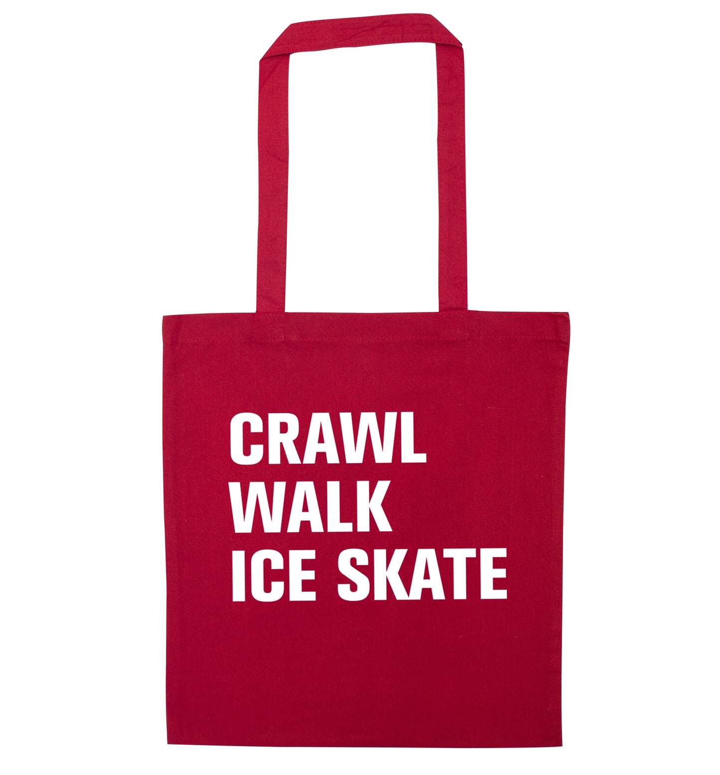 Crawl walk ice skate red tote bag