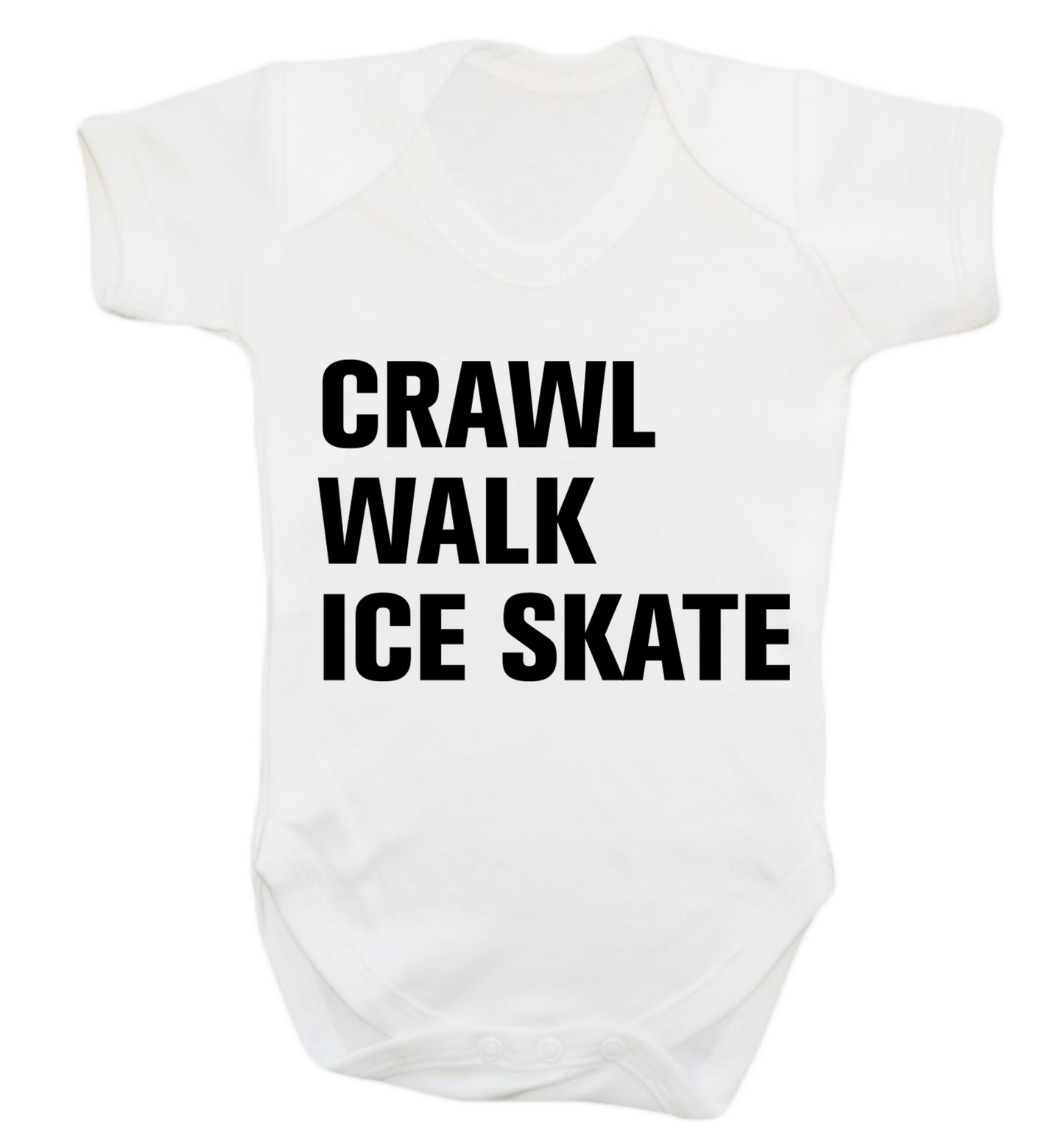 Crawl walk ice skate Baby Vest white 18-24 months