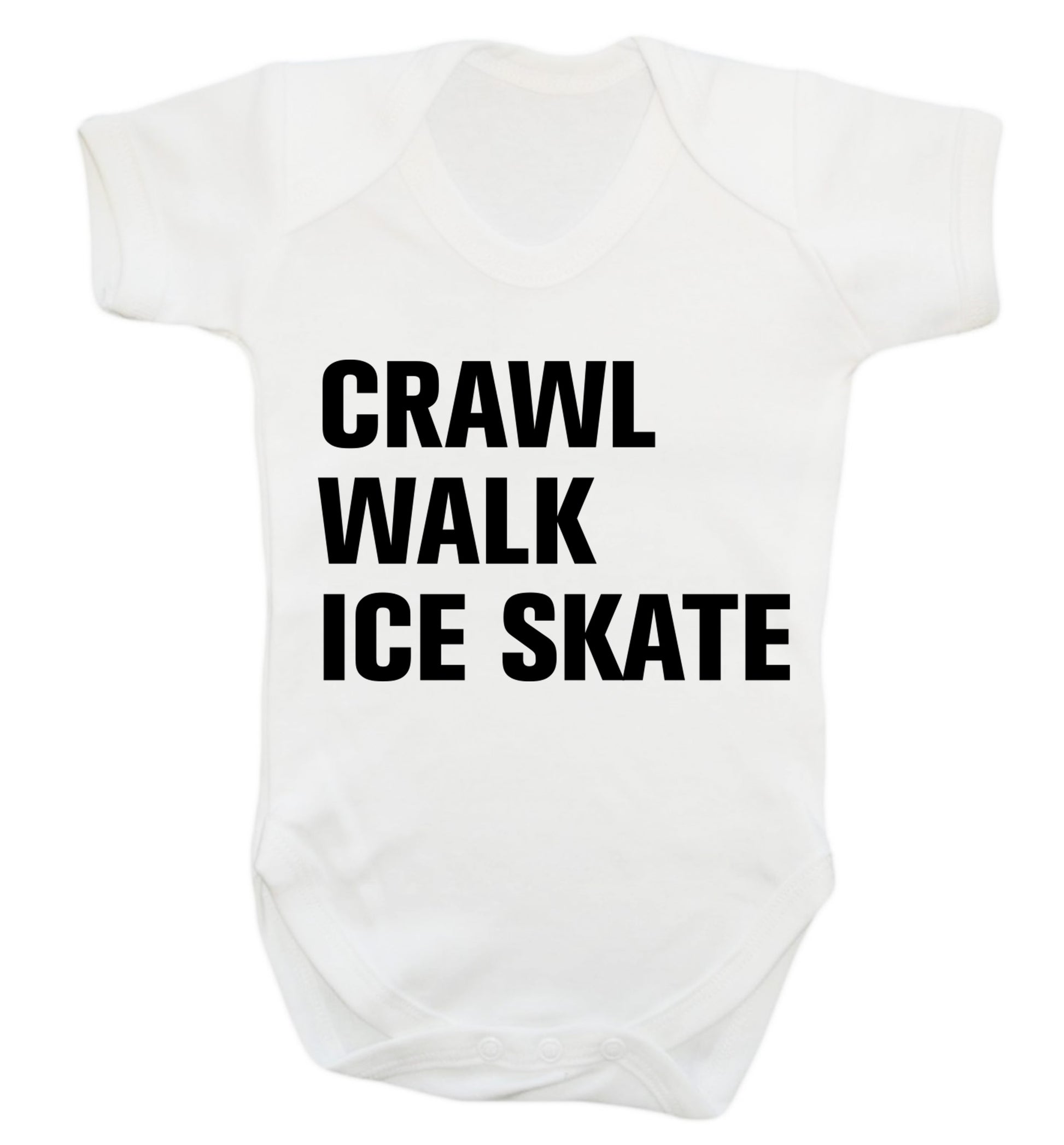 Crawl walk ice skate Baby Vest white 18-24 months