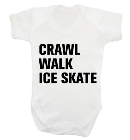 Crawl walk ice skate Baby Vest white 18-24 months