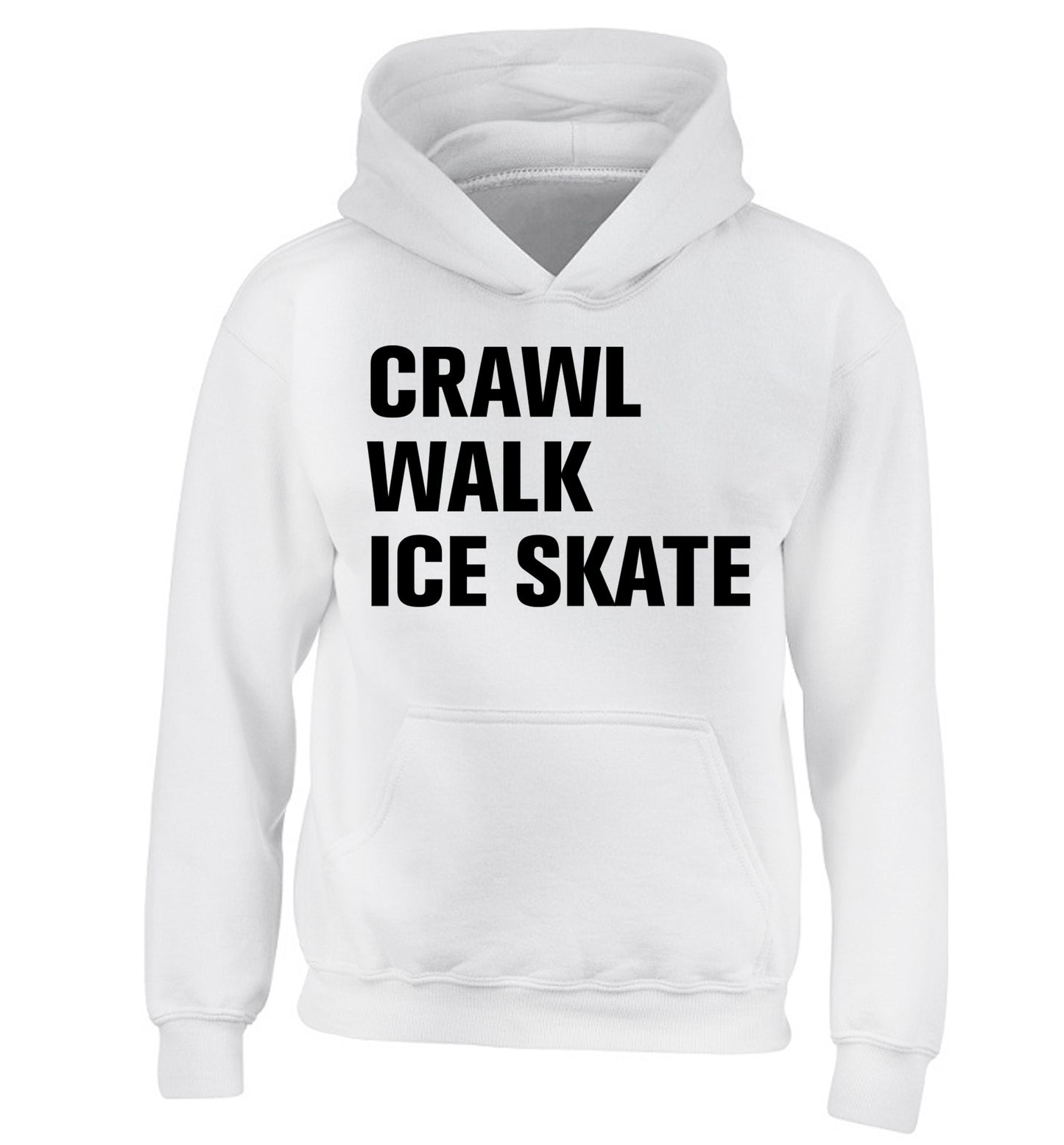 Crawl walk ice skate children's white hoodie 12-14 Years