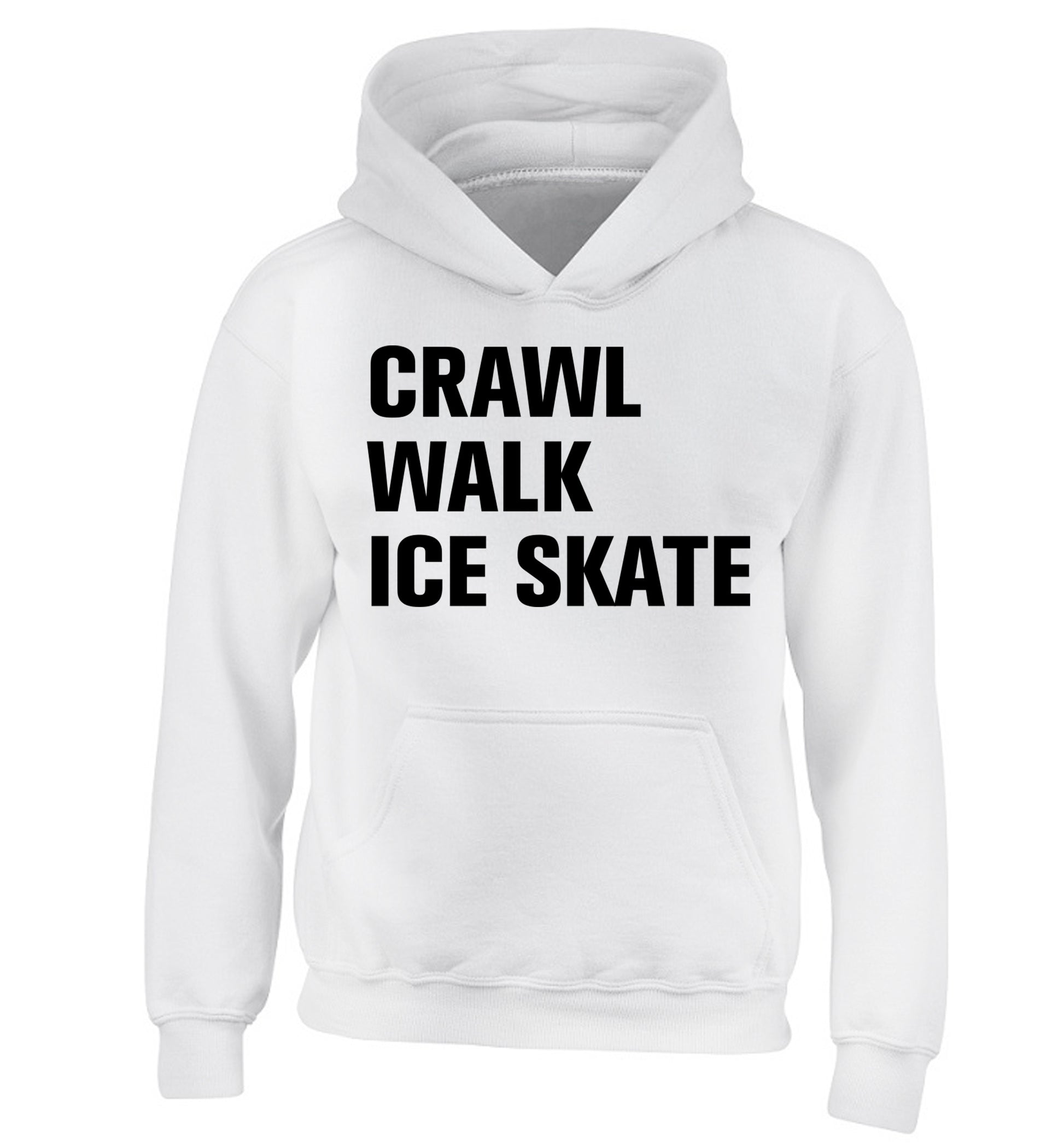 Crawl walk ice skate children's white hoodie 12-14 Years
