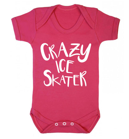 Crazy ice skater Baby Vest dark pink 18-24 months